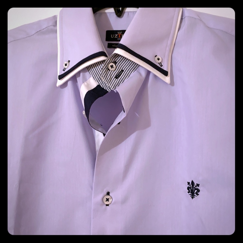 Men’s Violet Designer Button-Down Shirt
